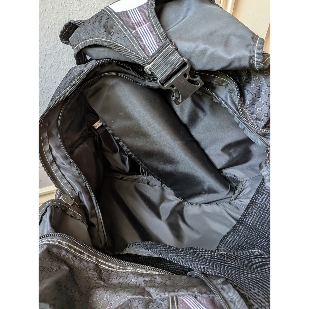 Warrior Lacrosse Jet Pack Backpack Black Grey Plaid Gear Bag XL Multi Pocket - Picture 11 of 16